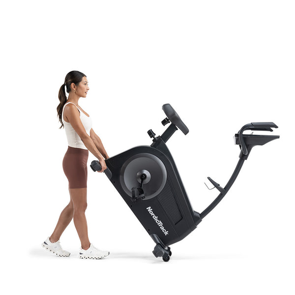 NordicTrack G LE Upright Bike Lifestyle Pushing