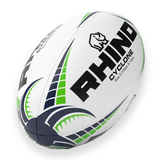 Rhino Cyclone Training Rugby Ball | White/Green