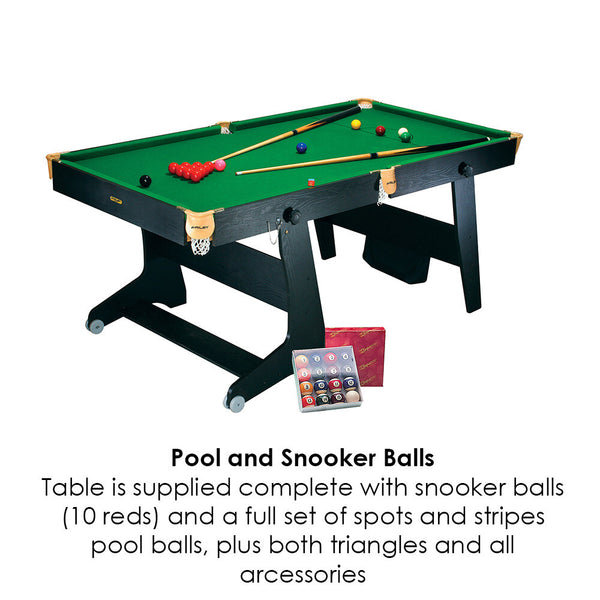 Riley 6ft Folding Snooker Table 3 in 1 | Snooker, Pool & Darts