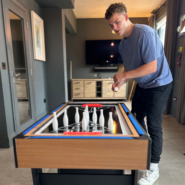 Riley 4ft 12-in-1 Folding Multi Games Table Lifestyle Bowling