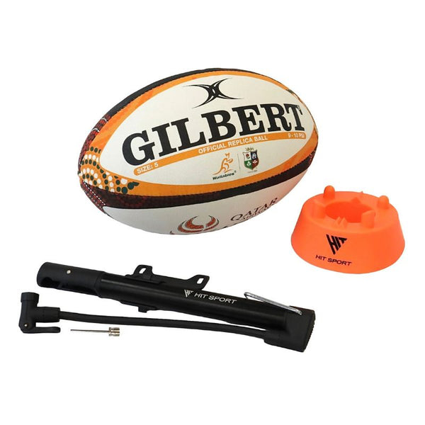 Photo of Rugby-Ball with tee and pump bundle 