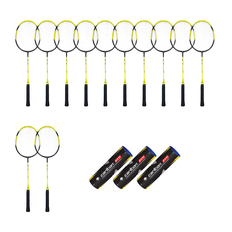 Schools Badminton Pack — 12 Rackets and 3 Shuttlecock Tubes