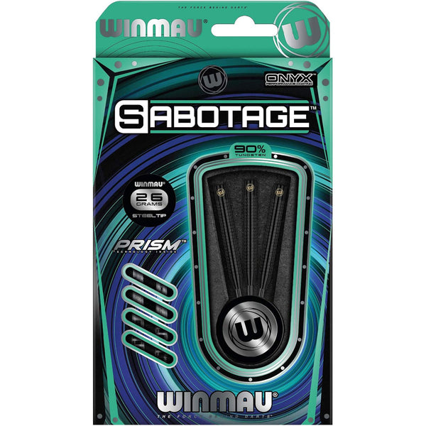 Winmau Sabotage Tungsten Black Darts | 90% Packaging