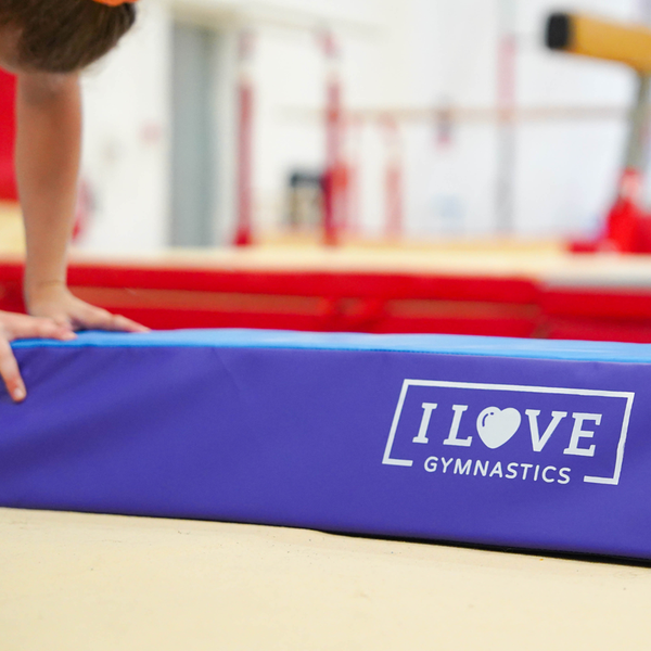 I Love Gymnastics Foldable Balance Beam | Purple & Blue
