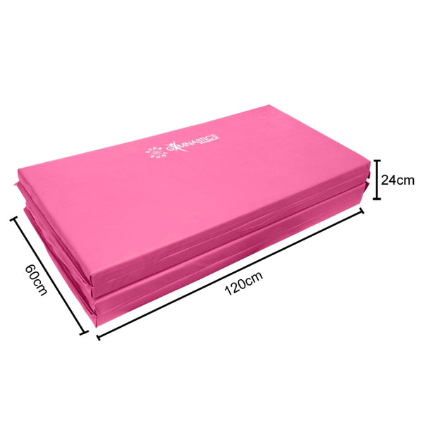 Sure Shot Foldable Double Gymnastics Mat | Pink 60mm Image McSport Ireland