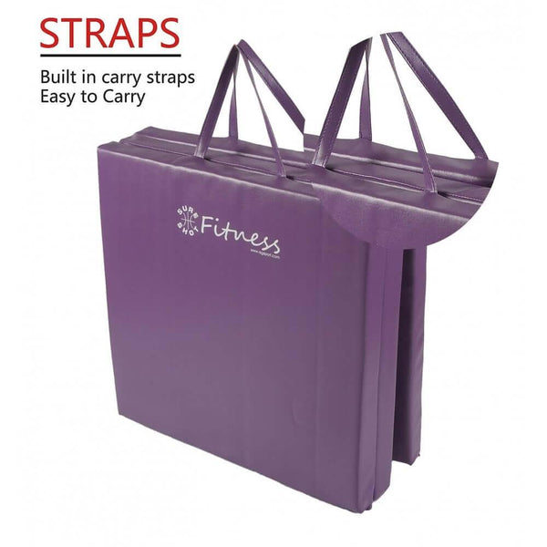 Fitness Tri-Fold Mat | Purple 6' x 2' x 50MM Image McSport Ireland