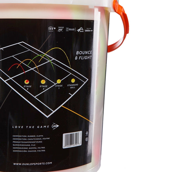 Dunlop Mini Orange Tennis Ball Bucket - 60 Balls Image McSport Ireland