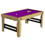 BCE 6ft Rolling Lay Flat Floding Pool Table | Purple Image McSport Ireland