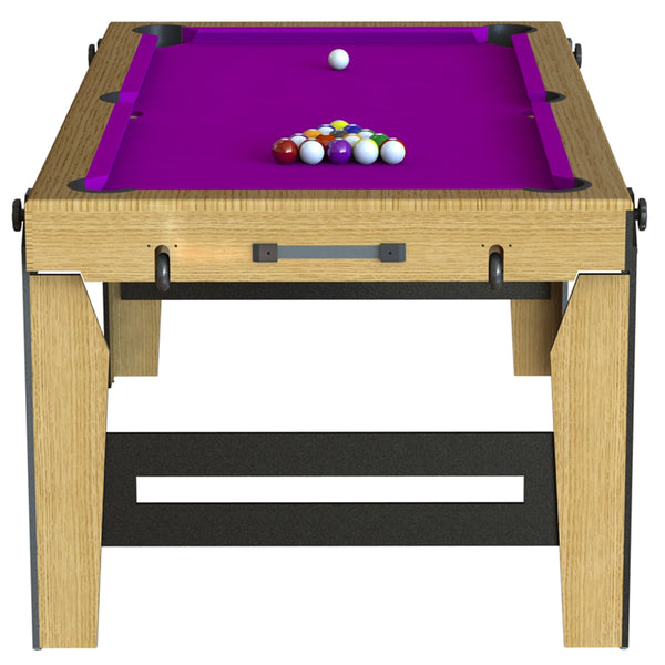 BCE 6ft Rolling Lay Flat Floding Pool Table | Purple Image McSport Ireland