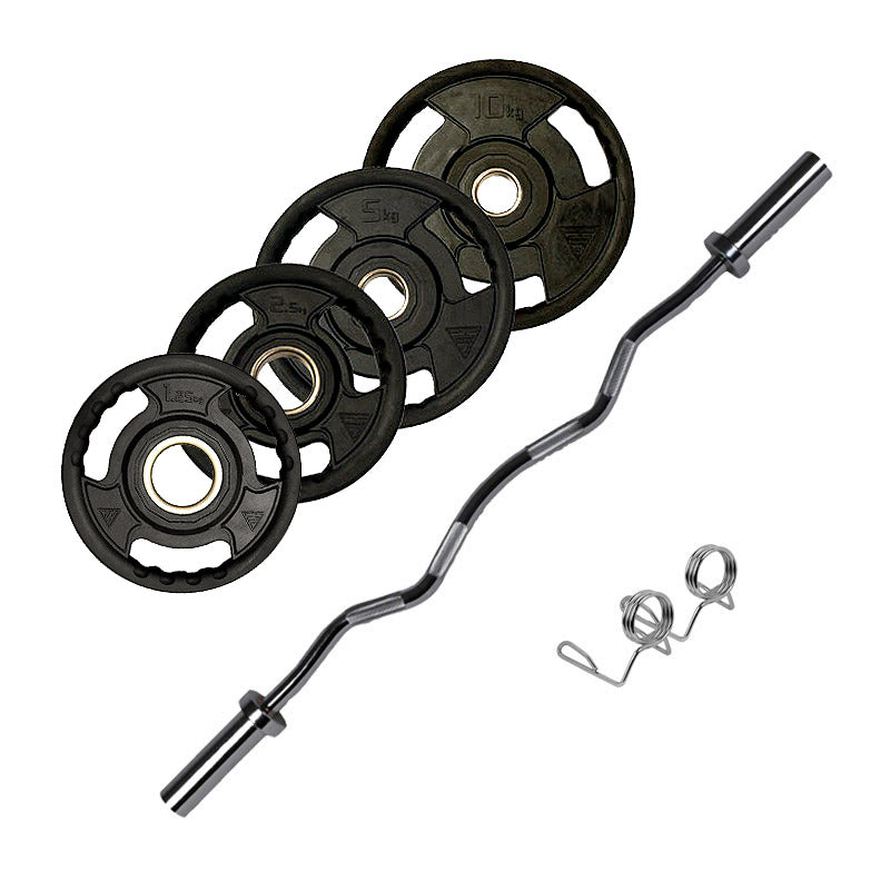 EZ Curl Bar and Radial Plates Weight Set — — McSport