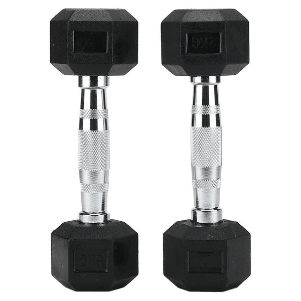 Hit Fitness Hex Dumbbell - 2Kg - Rubber