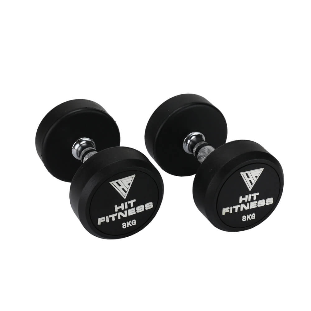 HIT FITNESS Round Rubber Dumbbells 8kg McSport Ireland
