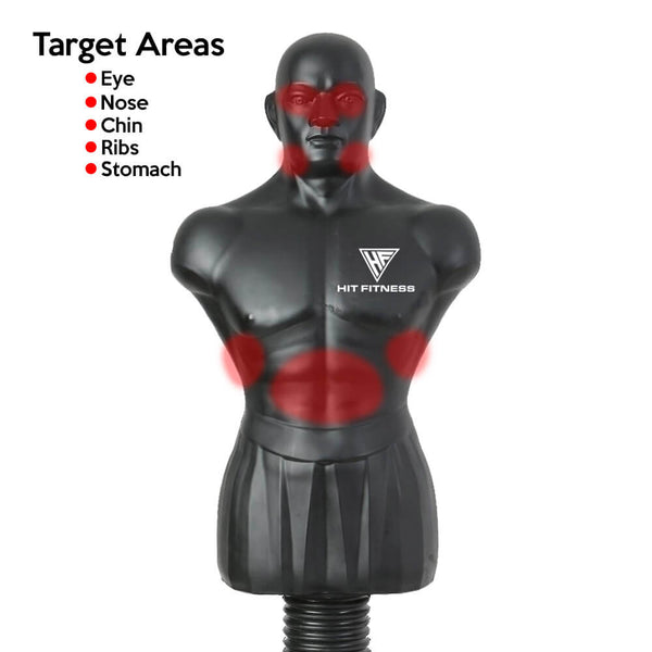 HIT FITNESS Pro Boxing Man Free Standing Punch Bag 5.3ft | 95kg - Target Areas
