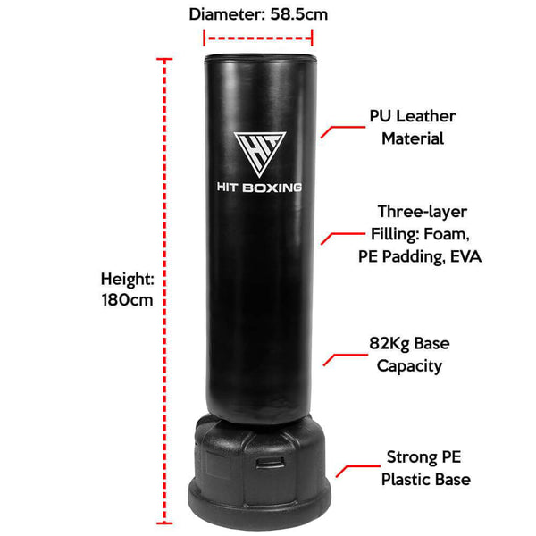 HIT FITNESS Pro Free Standing Punch Bag 5.9ft | 82kg - Dimensions