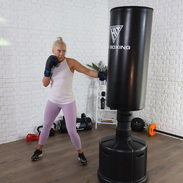 Hit Boxing Kaos PU Boxing Gloves (Black & Blue) - Shauna Bannon