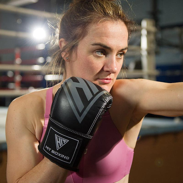 Hit Boxing Traditional Boxing Mitt - Woman Wearing Boxing Mitts