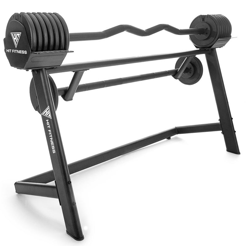 Hit Fitness Adjustable Barbell EZ Curl Bar McSport