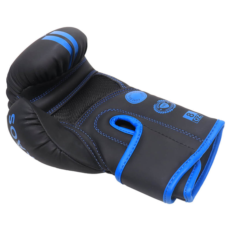 Hit Boxing Kaos PU Boxing Gloves (Black & Blue) — McSport