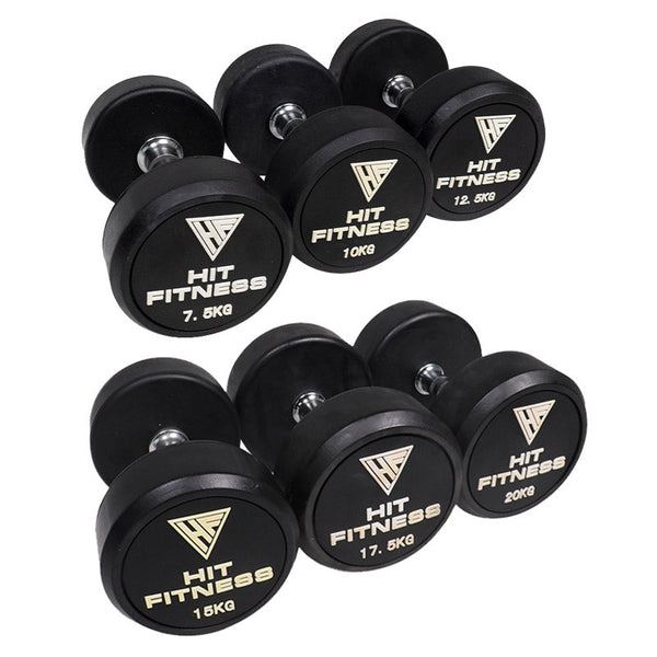 Rubber Hex Dumbbells: 2.5kg – 60kg | BLK BOX