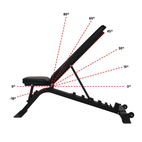 Hit Fitness SB52 Semi Commercial FID Weight Bench - Bench Angles