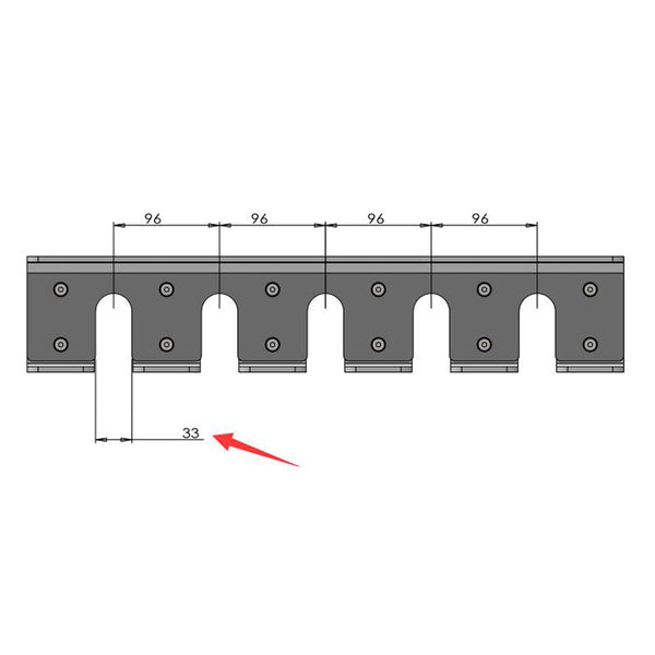 Hit Fitness Wall Mounted Bar Holder | 5 bars - Dimensions