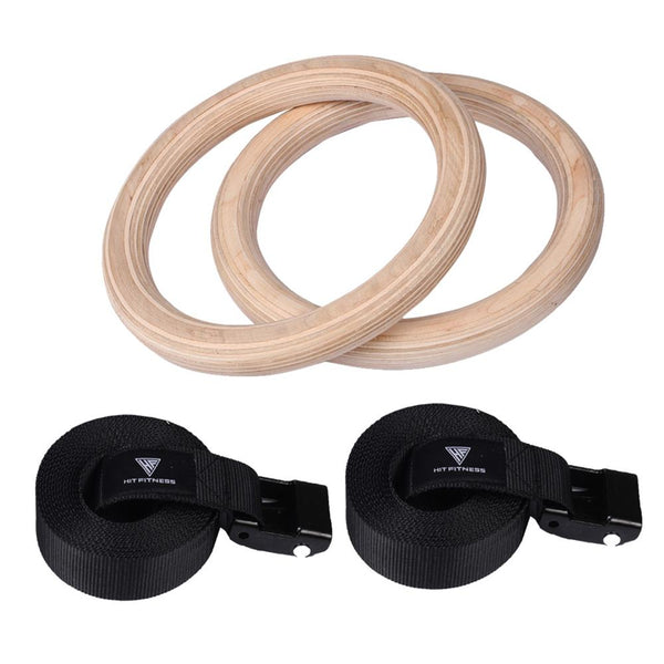 HIT FITNESS Wooden Gym Ring Set Image McSport Ireland