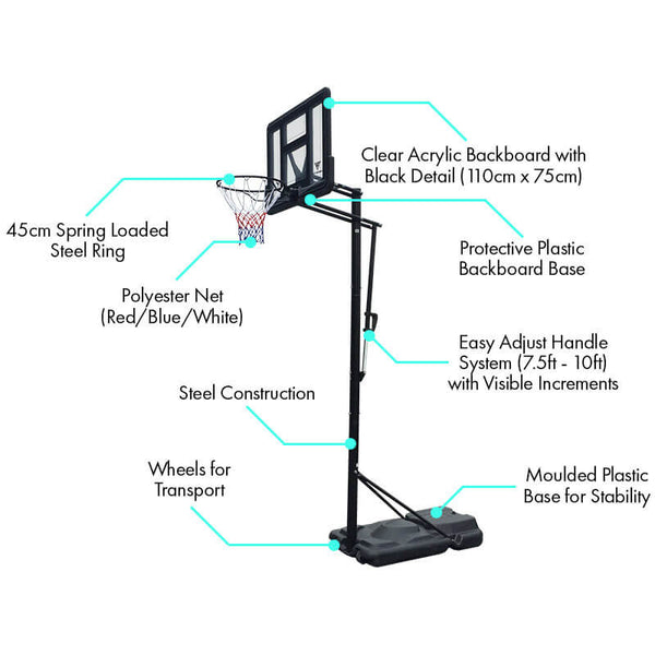 Hit Sport 10ft Adjustable Basketball Unit | Series 2