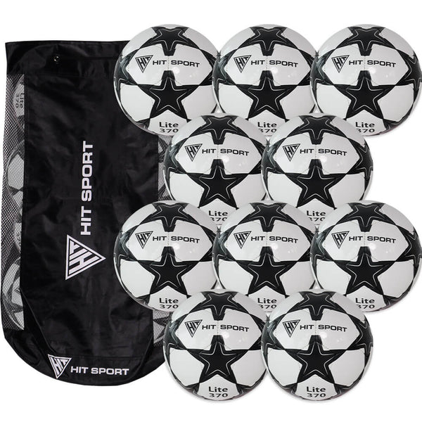 Hit Sport Training Football 370g (Under 14) | 10 Pack + Bag