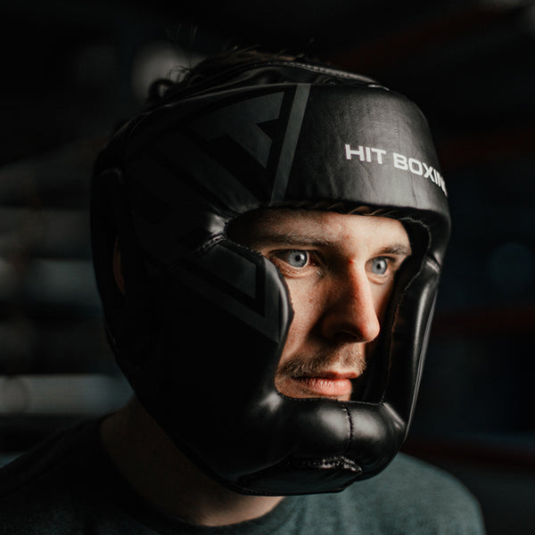 Man wearing a Hit Boxing Headguard