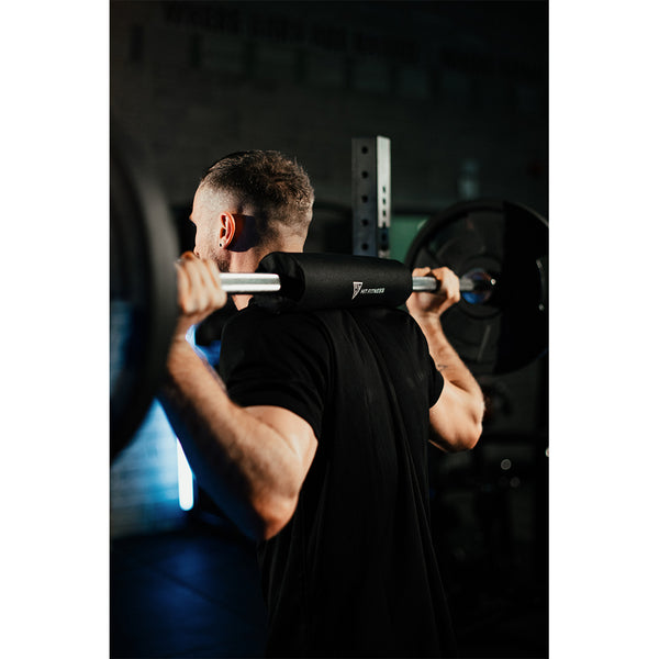 Hit Fitness Weight Bar Neck & Hip Thrust Pad - Man using Neck Pad